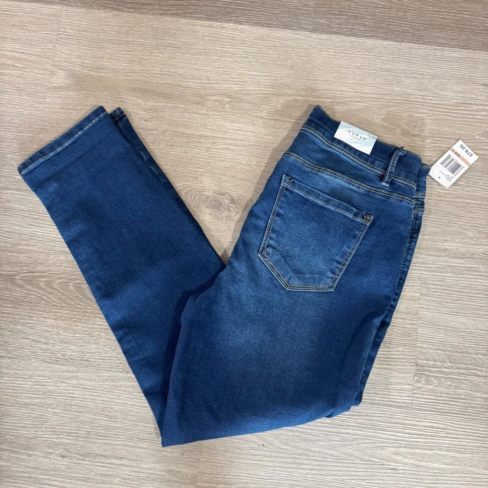 NWT Curve Appeal Jeans Womens 12 Blue Bali Curve Creator Skinny High Rise